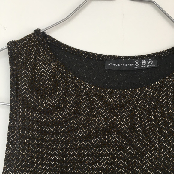 Atmosphere Dress in Black with Gold Threads - Picture 6 of 14